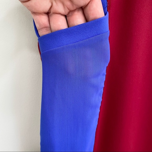 Fabletics on the go red blue yellow color block high waisted leggings pockets 3X - Picture 3 of 9